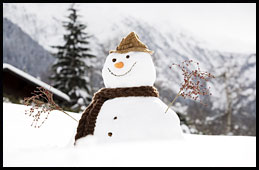 Snow man at our family friendly chalet